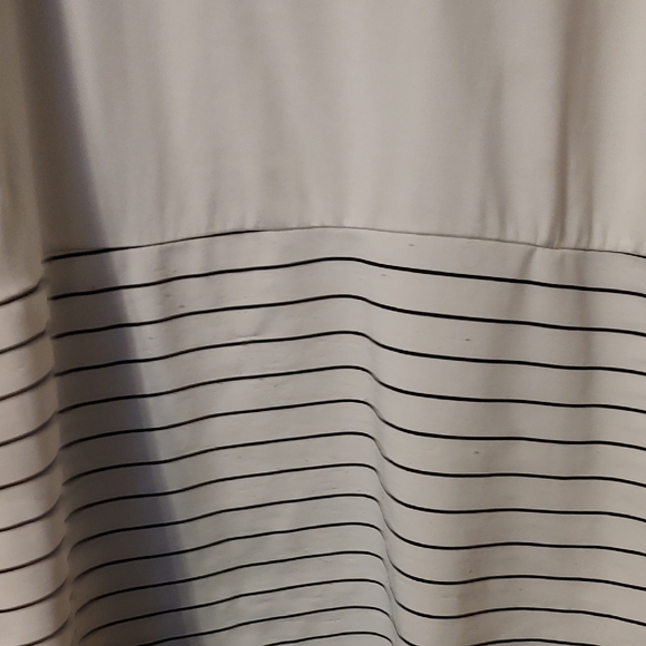 Gray and White Striped Women's Colotblock Top - Picture 3 of 4